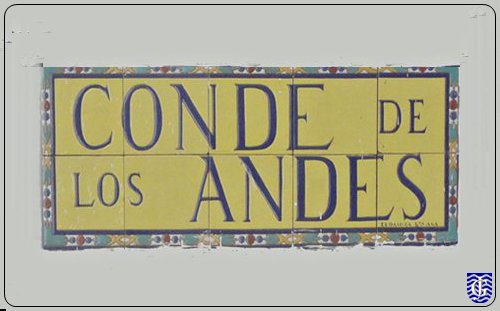 Rotulo Antiguo Calle Conde de los Andes en Jerez