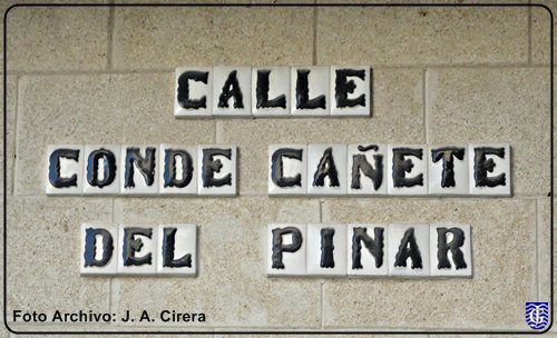 Rotulo Calle Cañete del Pinar en Jerez